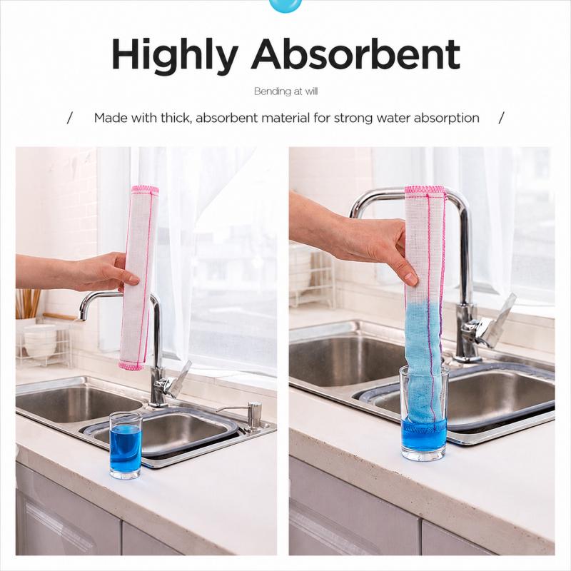Kitchen Towels Cotton Dishcloth Super Absorbent Non-stick Oil Reusable Cleaning Cloth Daily Dish Towels Household Scouring Rags