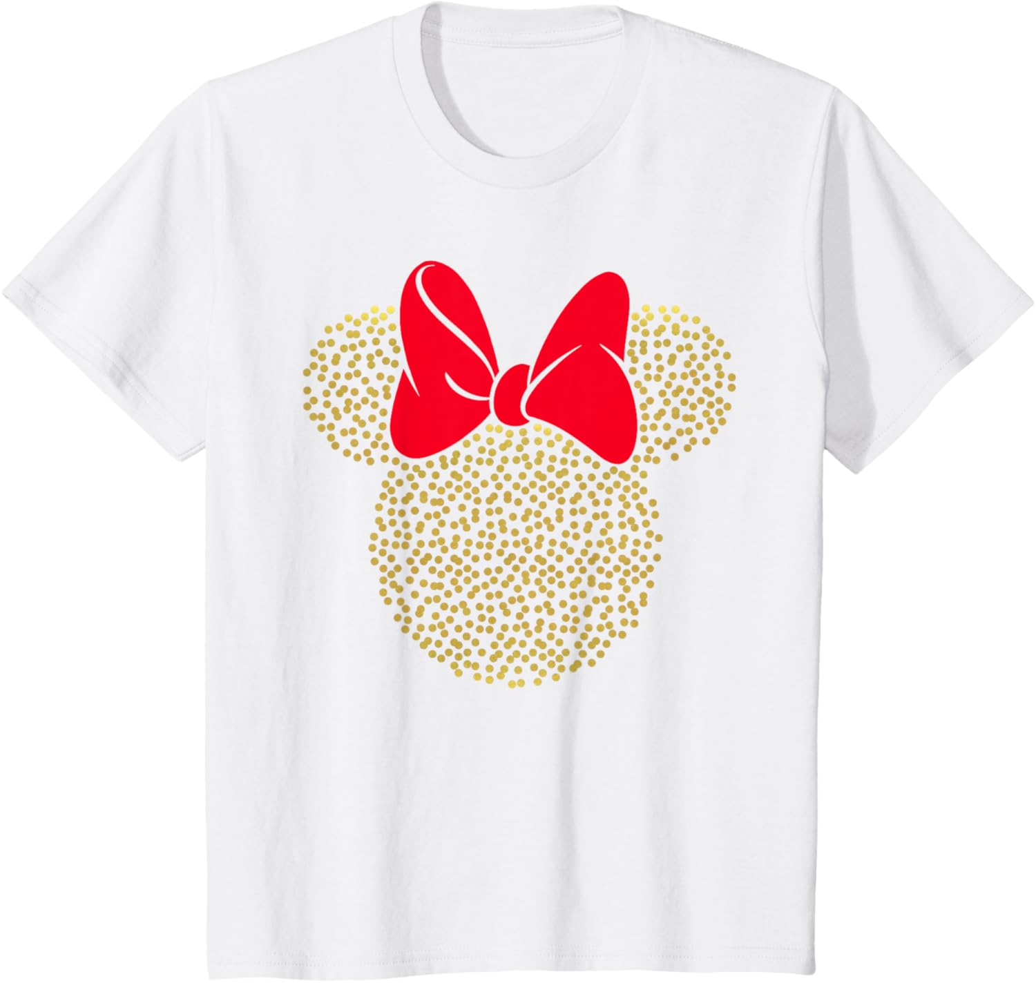 Hot Fashion Casual Disney Minnie Mouse Dotted Gold Icon T-Shirt S-4XL Summer M белый