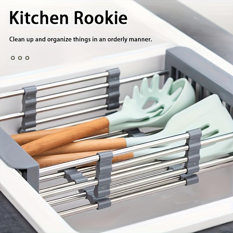 Adjustable Sink Drain Basket Drain Drying Rack Multifunctional Storage Rack Kitchen Dish Vegetable Fruit for Kitchen Tools