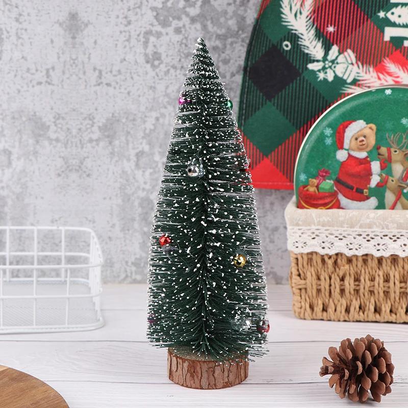New Christmas Decorations Flocked Sticky Beads Mini Christmas Tree Christmas Desktop Ornaments Small Christmas Tree Ornaments