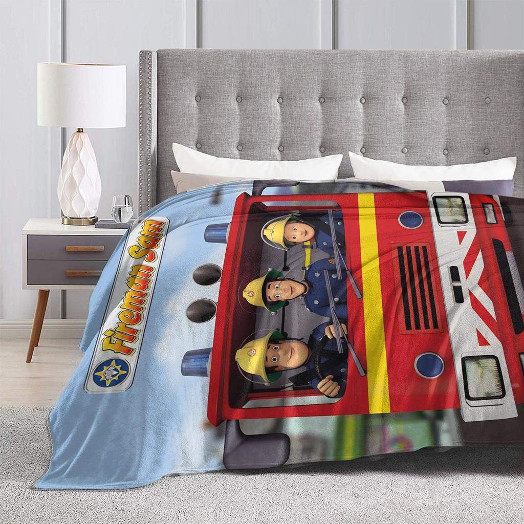 Warm Soft BlanketChildren Decorative Firemans Sam Bedding Throws Flannel Bedspread For Home Decor Graphic Sofa Bed Cover