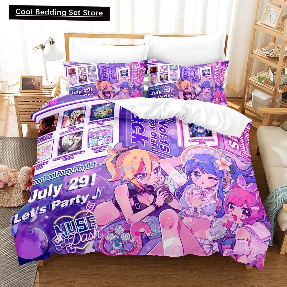Fashion 3D Print Music Game  Muse Dash Bedding Set Single Twin Full Queen King Size Bed Set Adult Kid Bedroom Duvet Cover Sets