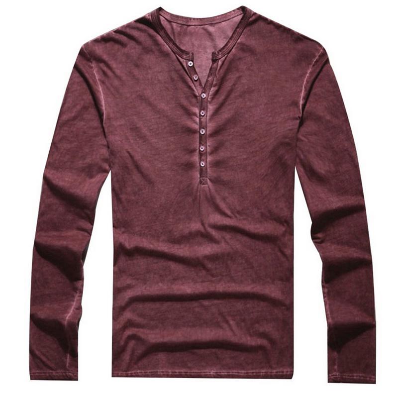 Buy Mens Henley T -Shirts Long Sleeve 