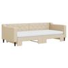 VidaXL Daybed with Trundle and Mattress Cream 90x200 Cm Fabric 3197448