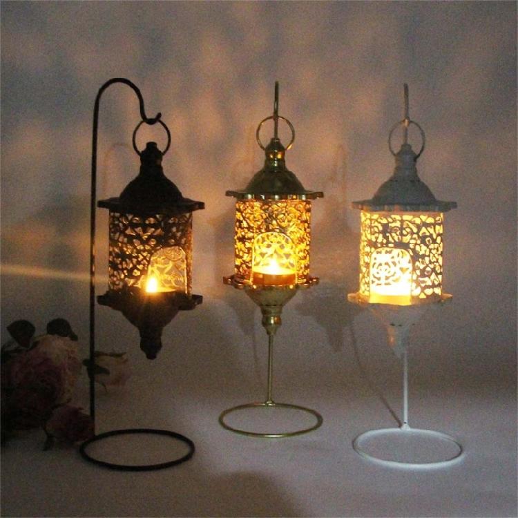Retro Iron Birdcage Hanging Lantern Tealight Candle Holders Stand With Artistic Openwork Baroques Designs Home Decors