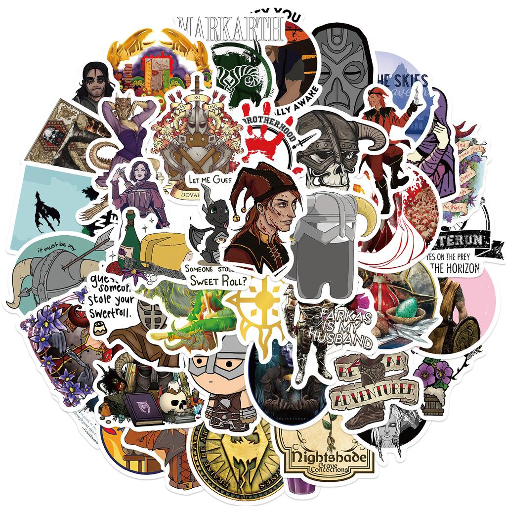 50 Games Elder Scrolls Graffiti Stickers Guitar Laptop Suitcase DIY Waterproof Stickers