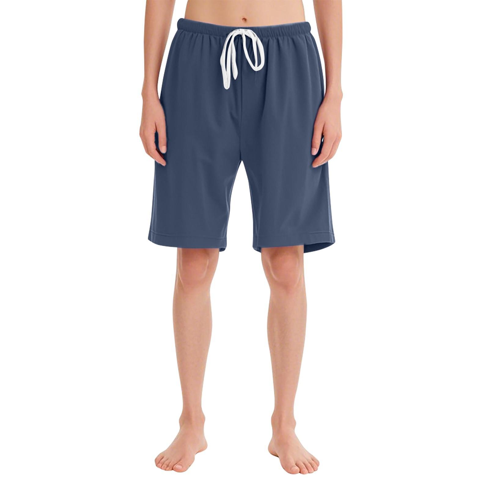 

Женские пижамные шорты с поясом для сна M синий