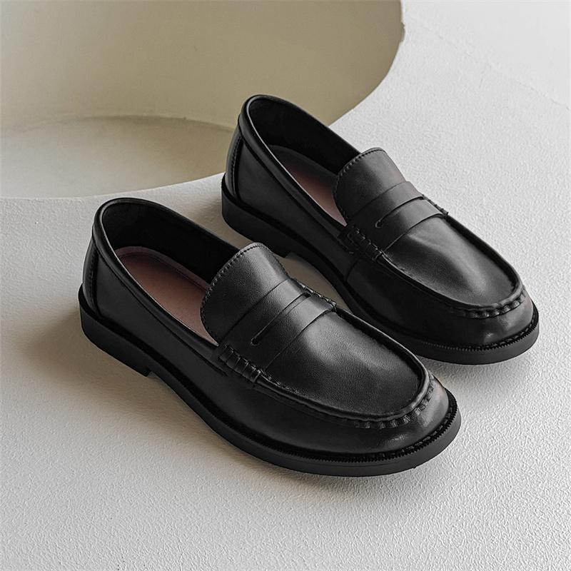 Fashion Handmade Mens Leather Loafers Non Slip Slip on Walking Flats Breathable Outdoor Casual Shoes for Man Work Office Driving Shoes