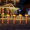 Pack of 6 Solar Christmas Decoration Ground Lights with Automatic Feature for Effortlessly Gardens and Patios