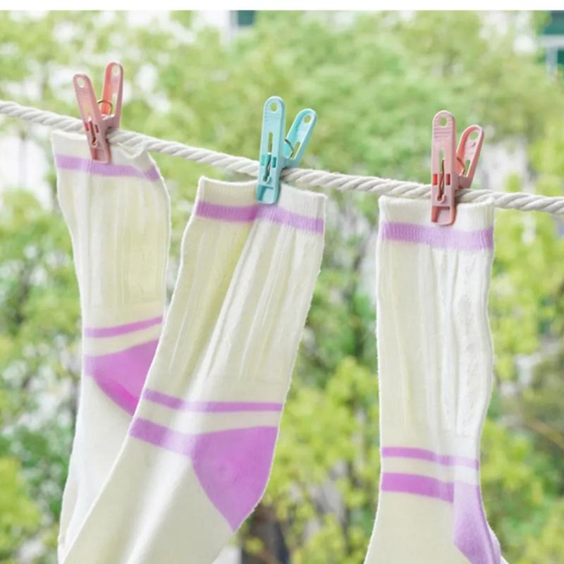 20 Pack Plastic Clothes Pins Heavy Duty Outdoor for Hanging Clothes, Colored Clothespins Clips with Springs Clothes Drying Line Pegs with Mesh Clothes