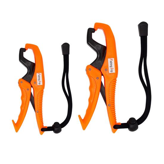 2Pcs Floating Fish Lip Gripper Set Ergonomic Handle Safety Locking Mechanism Non-Puncture Fish Control Pliers Tools with Lanyard