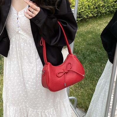 Niche Design Crescent Bag New Armpit Bag Simple Bow Shoulder Fashion Messenger Bag