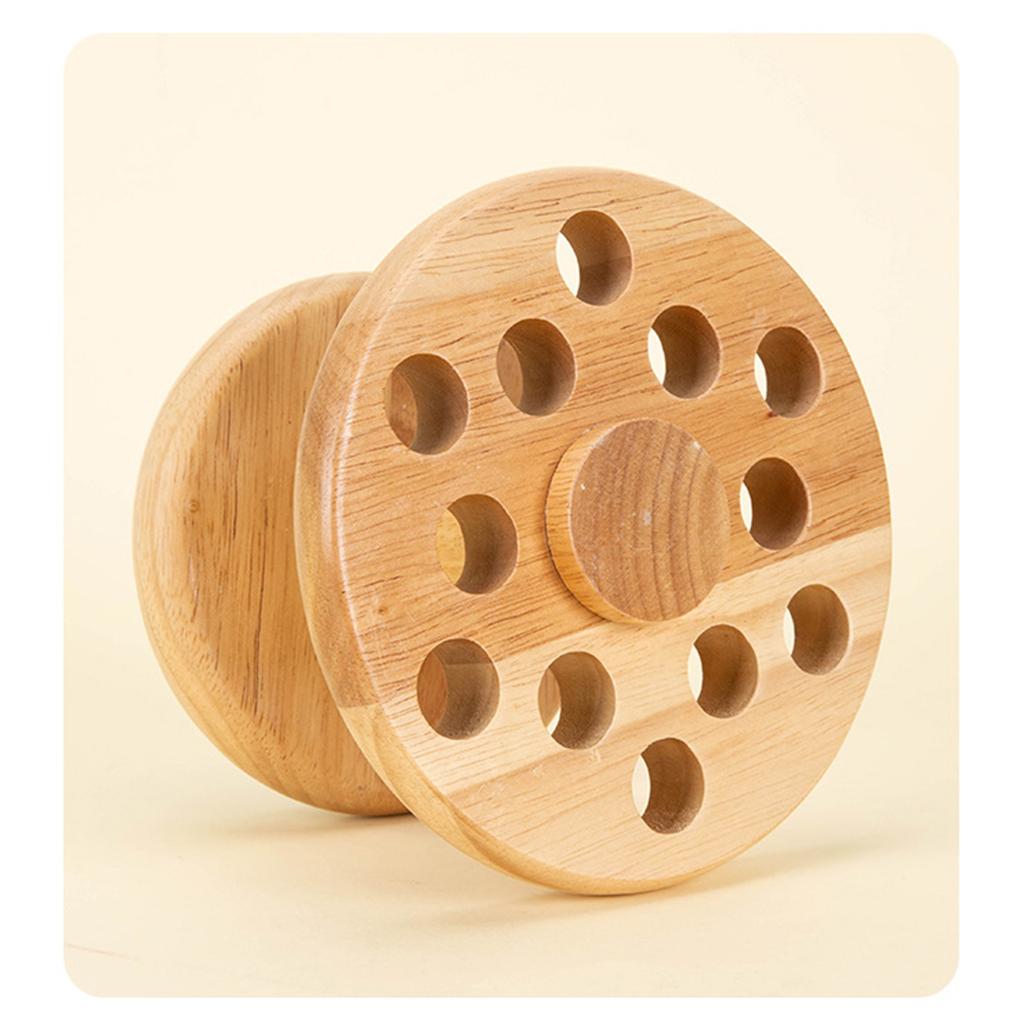 Rubber Wood Rotating Storage Rack Hairdressing Scissors and Comb Multi-Purpose Storage Rack for Home Salon Use