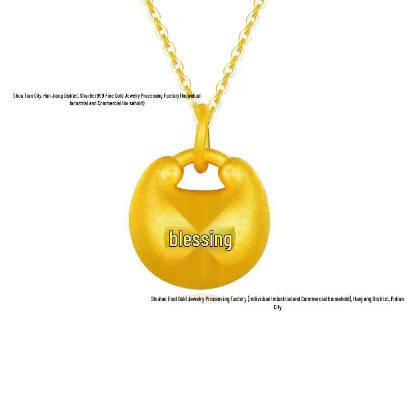 Golden Heart 999 Gold Pendant Necklace - Perfect Qixi Valentine's Day Gift for Her