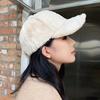 Baseball cap women's new thickened warm Korean version versatile rabbit fur plush cold-proof face small cap
