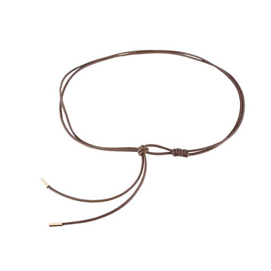 Imitation Leather Women Belt Versatile Solid Color Knotted Design Adjustable Waist Belt Shirt Dress Tops Accessories