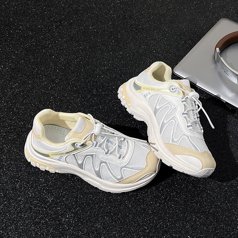 European 2025 new summer mesh breathable dad shoes women's platform fashion casual sports shoes versatile little white shoes