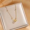Women Fashion Simple Love Heart Titanium Steel Clavicle Necklace Jewelry