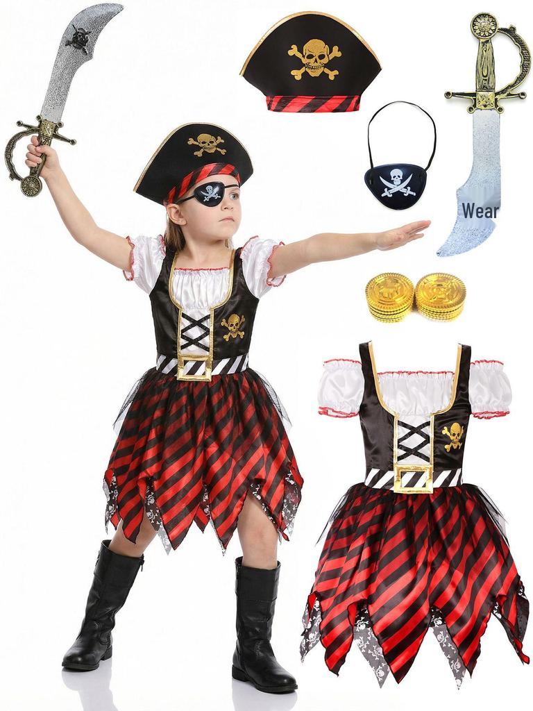 Children's Pirate Costume with Pirate Sword - Halloween & Cosplay
