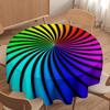 Bunte Wirbel Runde Tischdecke Abstrakt Geometrisch Regenbogen Mehrfarbig Spiral Wasserabweisend Abwischbare Abdeckung für Party