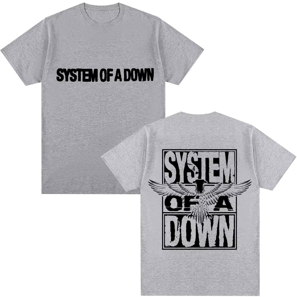 Rock Band System of A Down T Shirts Unisexs Vintage Alternative Metal Music Gothic Classic Tshirt Pure Cotton Fashion T Shirt