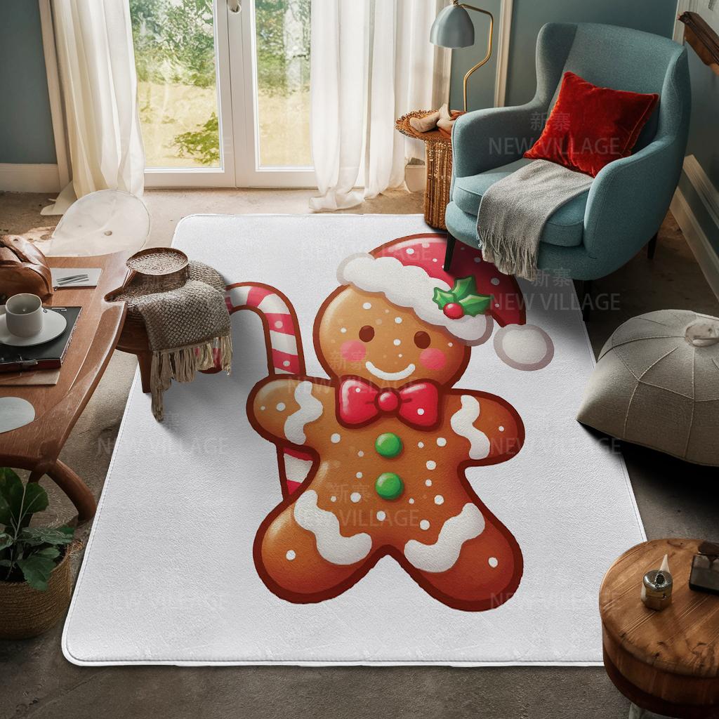 House Entrance Carpet Home Door Mat Living Room Bath Foot Bathroom Non-slip Water Absorption Rugs Bath Merry Christmas Winter