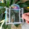 SC045-068 Window Decals for Bird Strikes Prismatic Sun Catcher PVC Rainbow Glass Stickers to Save Birds from Glass Collisions