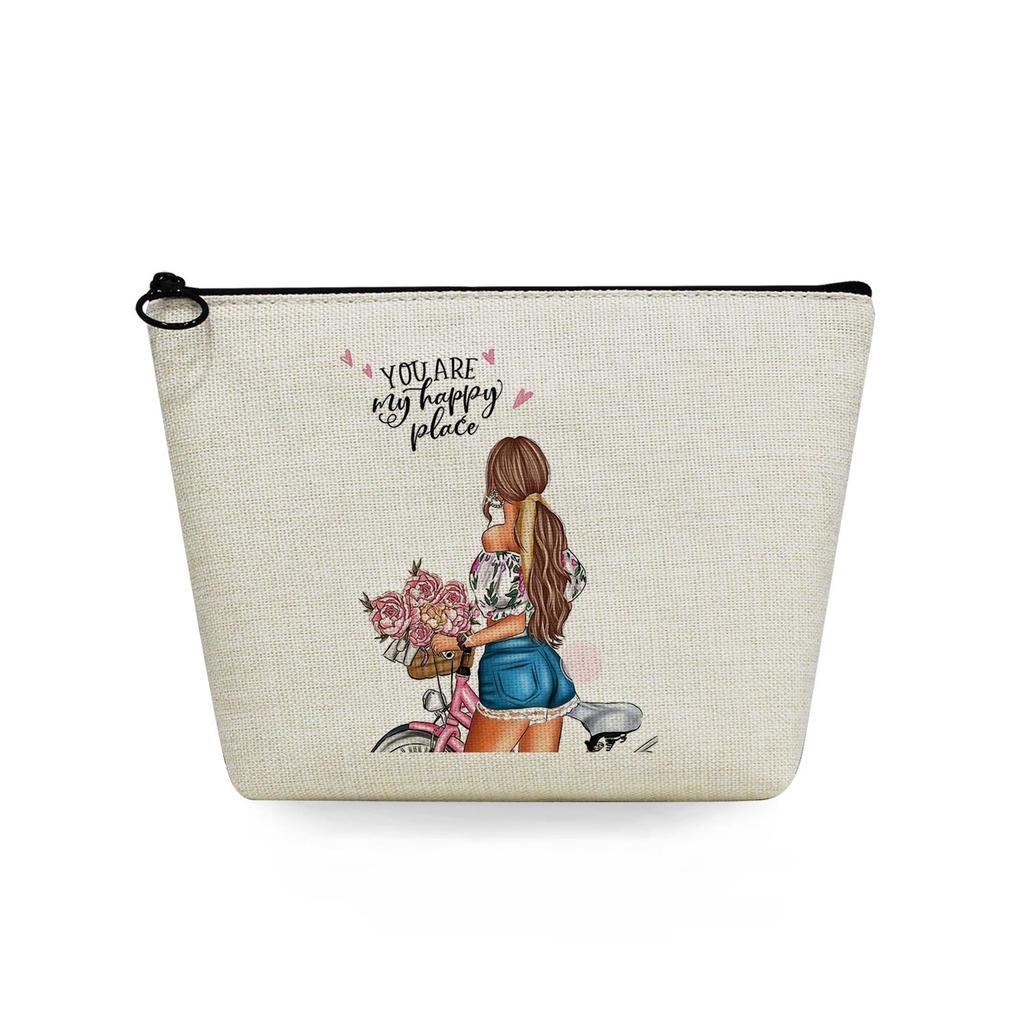 Women Sisters Print Cosmetic Bag Toiletries Organize Travel Storage Case 6726