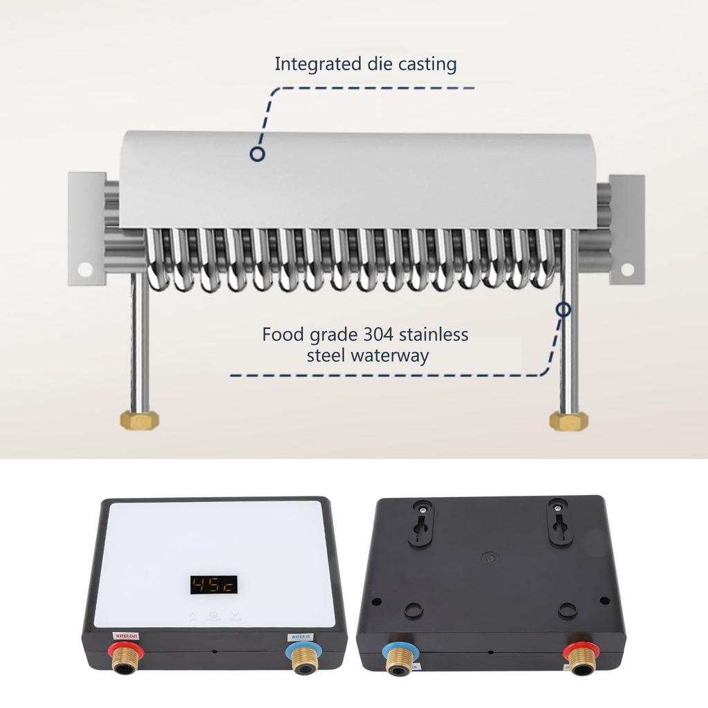 Tankless Water Heater ABS Copper Household Bathroom Accessories for Kitchen Washroom 3000W