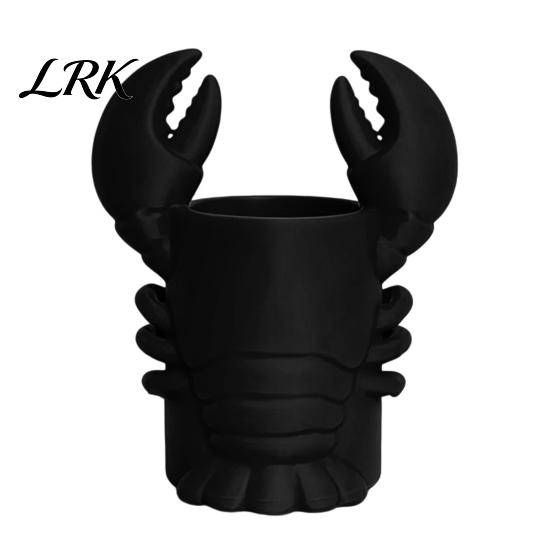 Artistic Brush Holder Lobster Pen Holder, Halloween Funny Sea Animal Pencil Stand, Creative Eye-catching Desk Decor Organizer for Brushes Makeup