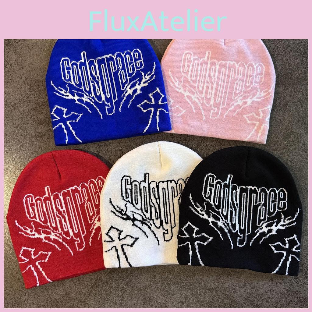 Letter Fashionable Printed Neutral Casual Warm Knitted Hat For Autumn And Winter