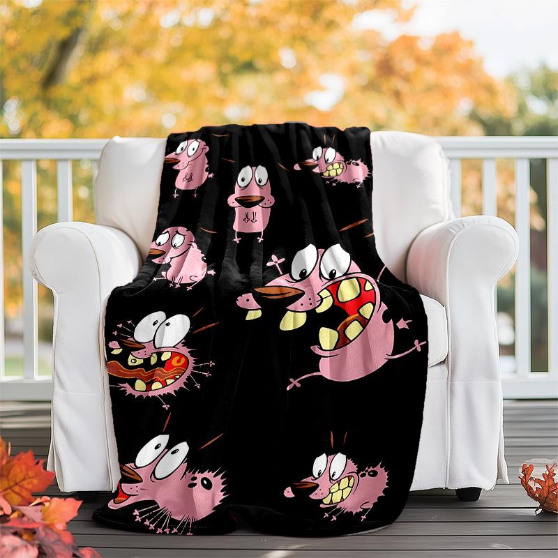 Courage the Cowardly Dog2 printed throw blanket—lightweight,soft,warm;versatile blanket for all seasons—perfect as &air-conditioning throw,nap blanket