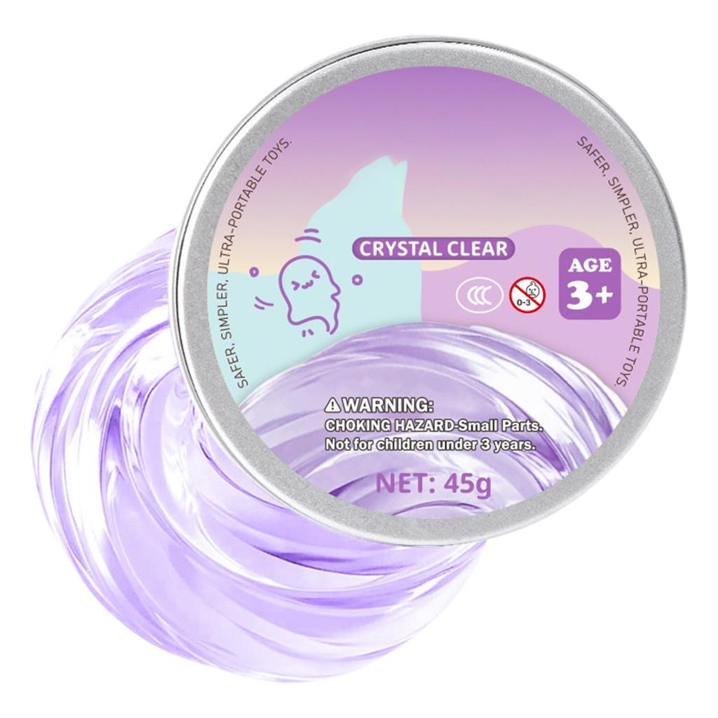Liquid Glass Slime Non Newtonian Fluid Bounce Putty Clear Crystal Texture Safe Kids Toy Stress Relief Sensory Play 45g