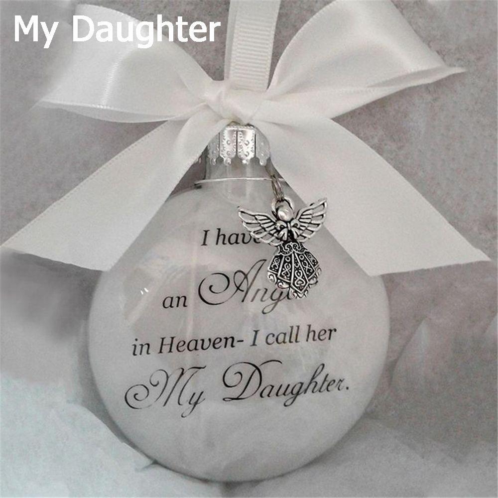 An Angel In Heaven Christmas Tree Hanging Ornaments Family Pendant Memorial Ornament Feather Ball