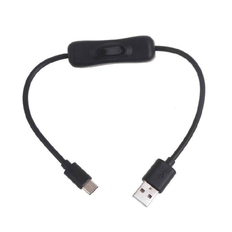 USB Type-C to USB A Charger Cable withSwitch 5V3A Power Cord forRaspberyPi4B