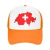 Cappellini da Baseball a Rete con Mappa e Bandiera Svizzera Svizzera Unisex Donna Sportivi Cappelli Parasole Regolabili Estivi Cappellino Trucker