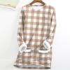 Women's Fashion Plaid Print Round Neck Long Sleeve Plush Winter Warm Pullover Top