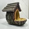 Resin Tree Stump Birdhouse & Feeder Garden Decoration