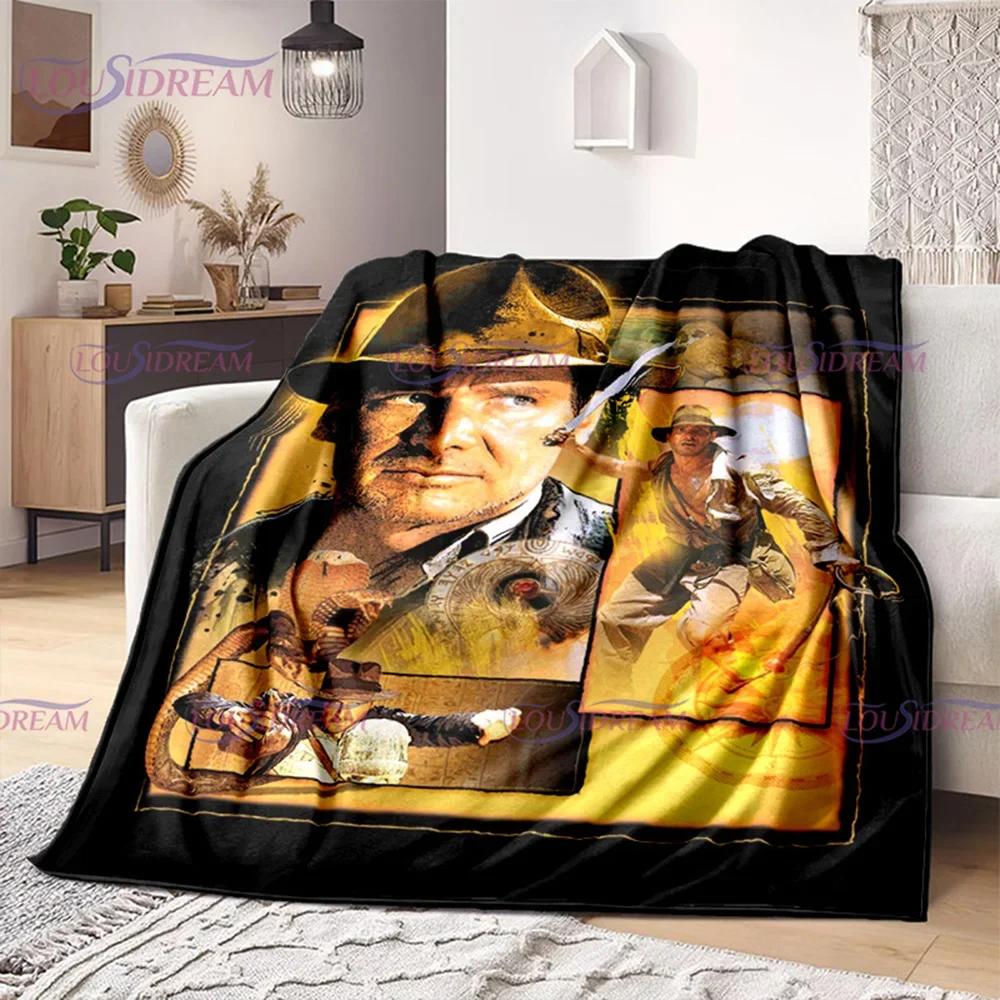 Indiana Jones and The Dial of Destiny Flannel Blanket Bedding Bedspread Sofa Warm Blanket Home Decor Children Adult Fans Gift