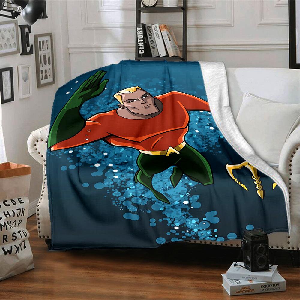 1pc Aquaman, Trident Flannel Throw Blanket Soft, Warm & Cozy for Couch, Bed, Office, and Travel Versatile All Season Gift, Christmas Present