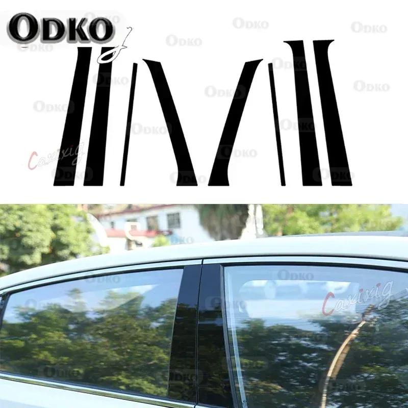 8Pcs Car Door Window Pillar Posts Trim Cover Stickers for Hyundai Santa FE 2007 2008 2009 2010 2011 2012