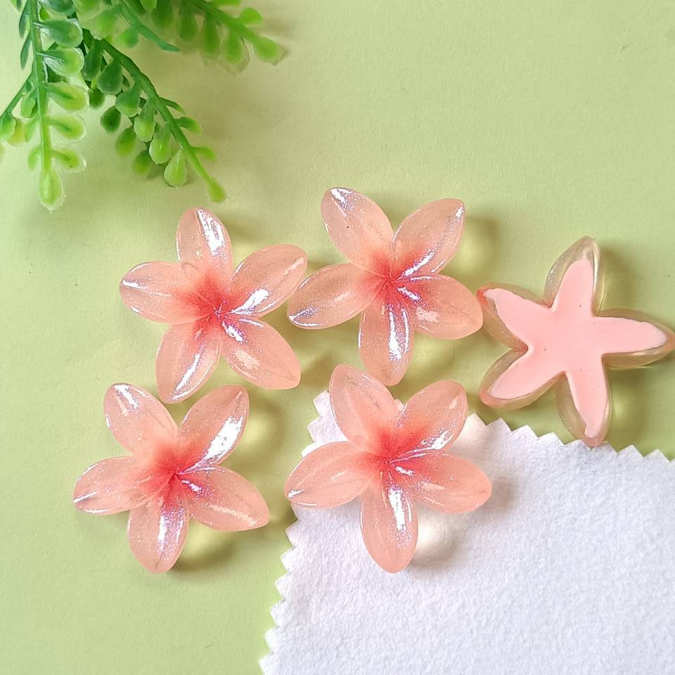 100PCS 29*30mm Five Petal Series Miniature Flat Back Resin Cabochons for Hairpin Scrapbooking DIY Home Decor Craft Accessories