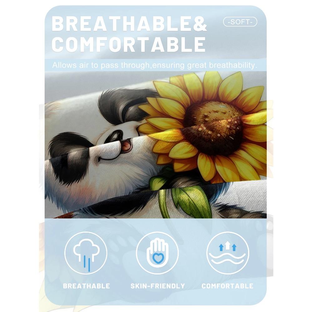 1 Cartoon Cute Animal Panda Digital Printed Frosted Fitted Sheet,bedroom Printed Bed Cover,bedding(No Pillowcase)