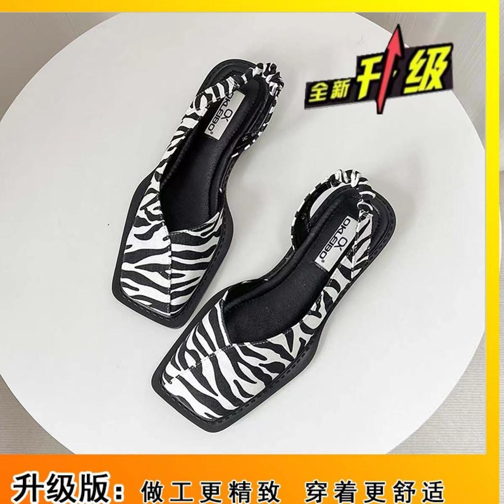 Baotou Sandals Women's 2025 Summer Women's Shoes New Fashion French Mary Jane Single Shoes Summer Thick Heel Retro Fairy Shoes