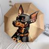 1PC Cute Dog Pet Puppy Umbrella Portable Folding Umbrella Iron Frame Hole Bone Structure Outdoor Home Umbrella A11
