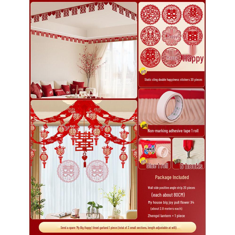 Complete Wedding Decoration Set: Bride's Room, Groom's New Home & Living Room Ceiling