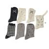 Autumn and Winter Three-dimensional Bow Boneless Mid-calf Socks, Sweet Socks, Women's Lace Socks, Grey Twisted Pile Socks