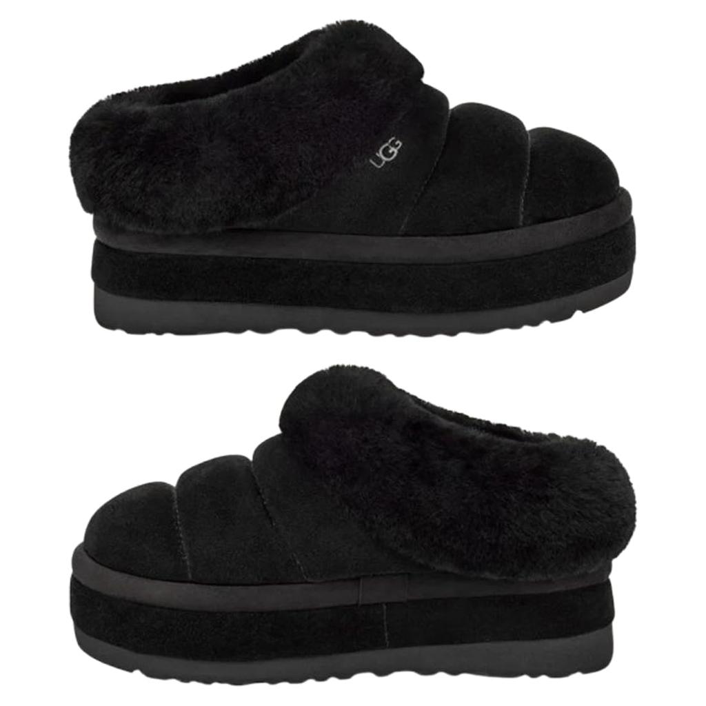 UGG Tazzlita Shearling with Suede and Thick Size 6 1146390 Women's Sandals/Slippers Soles, (23.0cm), Black, (Used)