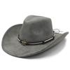 Retro American leather big-brimmed western cowboy hat, hot-selling ruffled felt hat party top hat