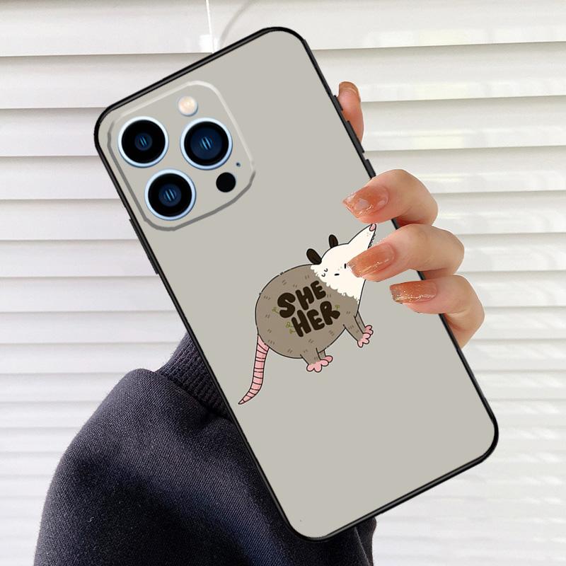 Cottagecore Opossums Handyhülle Für iPhone 17 16 15 14 11 12 13 Pro Max Mini 15 16 Plus 16e 17Air Hülle Fundas